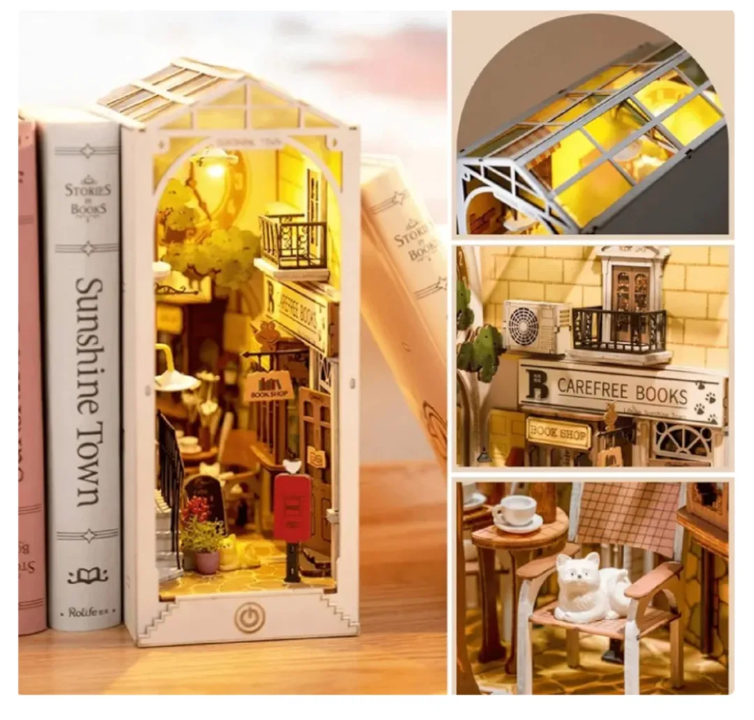 Rolife 3D Creative Bookends Book Nook - Sunshine Town image indicator(3)