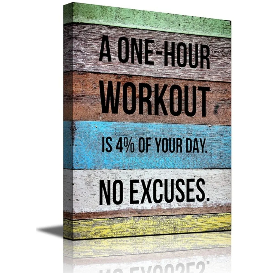 Motivational Fitness Quote Canvas Wall Art