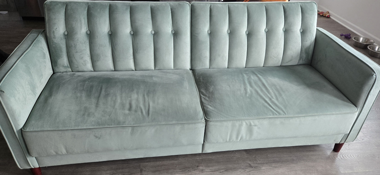 Velvet Futon Sofa - Sage Green
