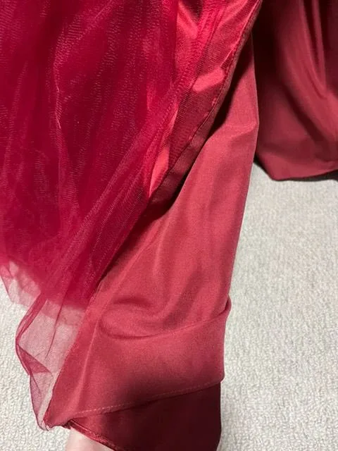 Stunning Burgundy A-Line Formal Gown image indicator(9)