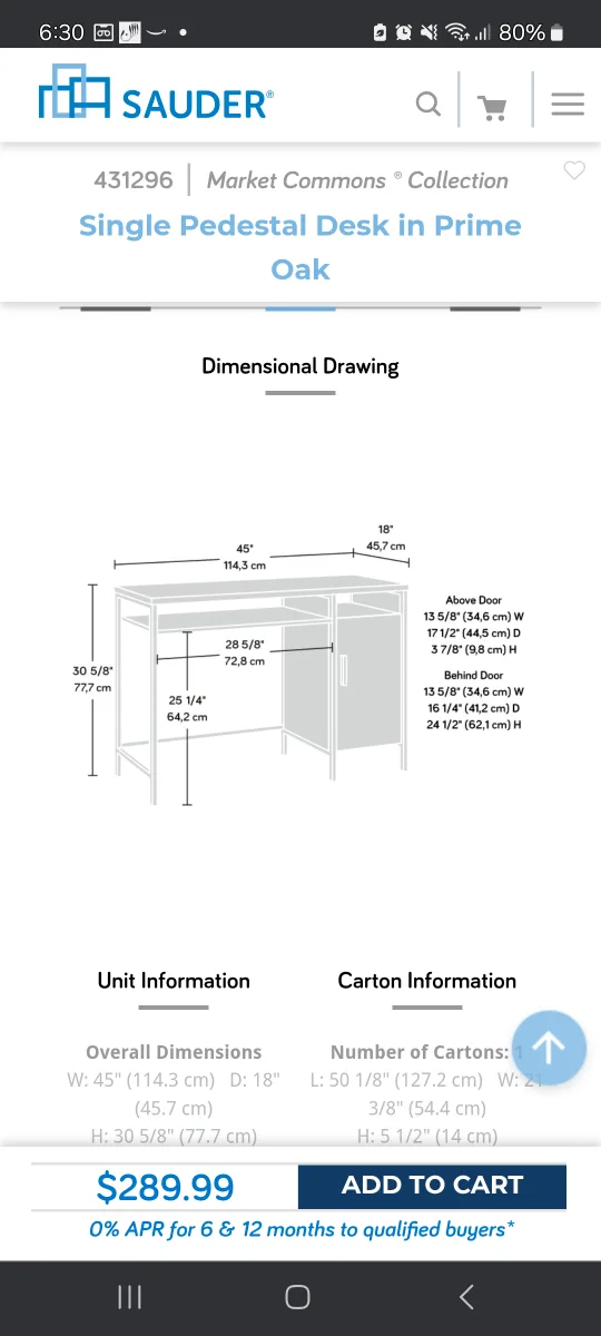 Sauder Market Commons Single Pedestal Desk in Prime Oak image indicator(3)