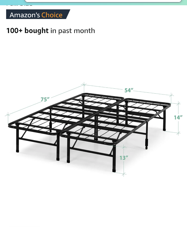 Full-Size Metal Bed Frame and mattress - photo 2