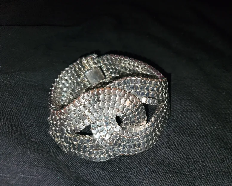Silver Tone Metal Mesh Bracelet image indicator(4)