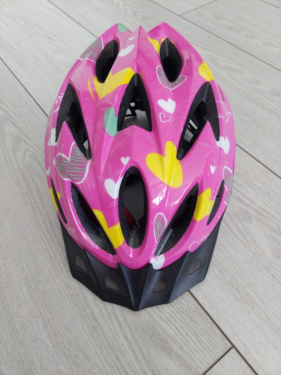 Teens' Pink Bicycle Helmet with Heart Design - photo 5
