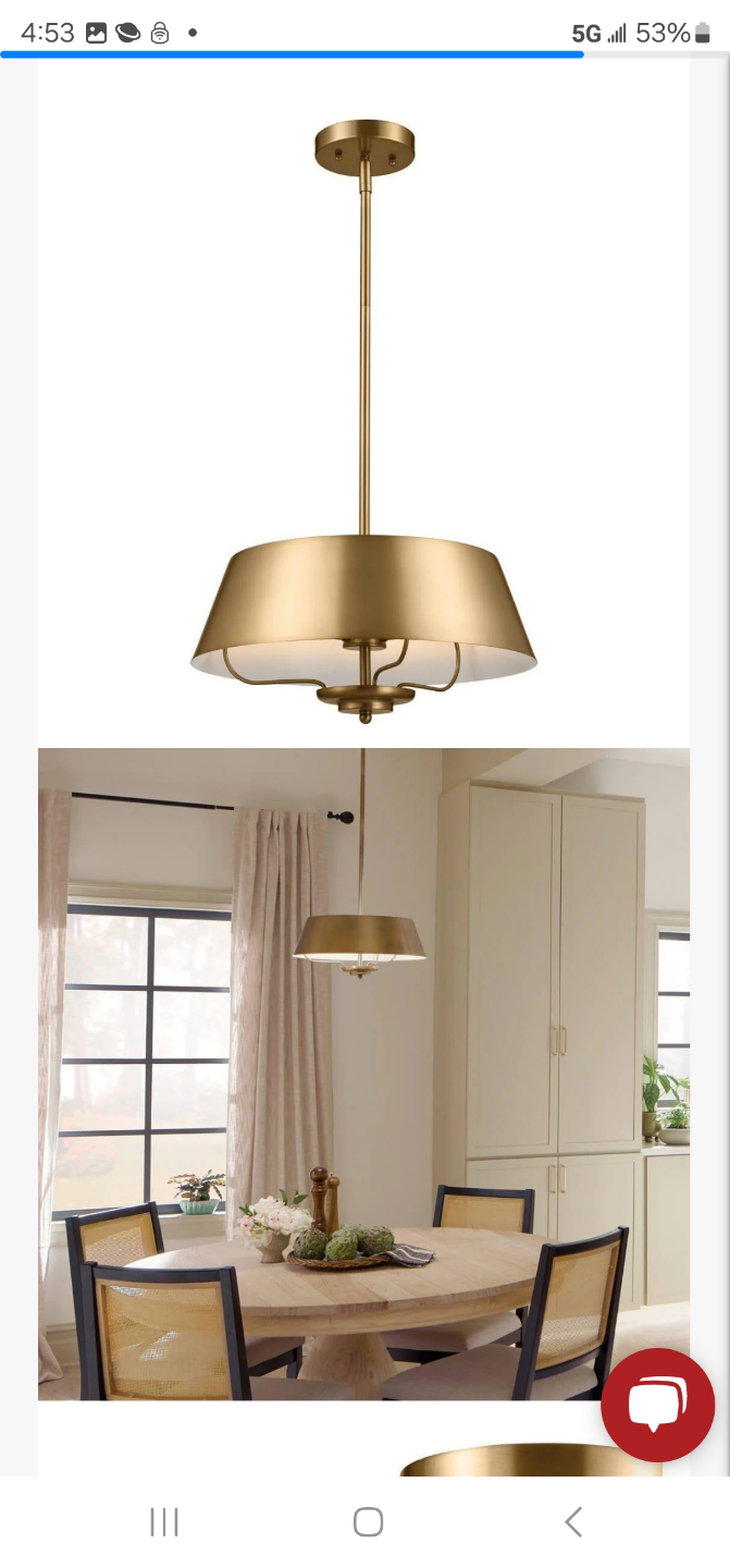 Gold Modern Kichler Farmhouse convertible Pendant Light Fixture