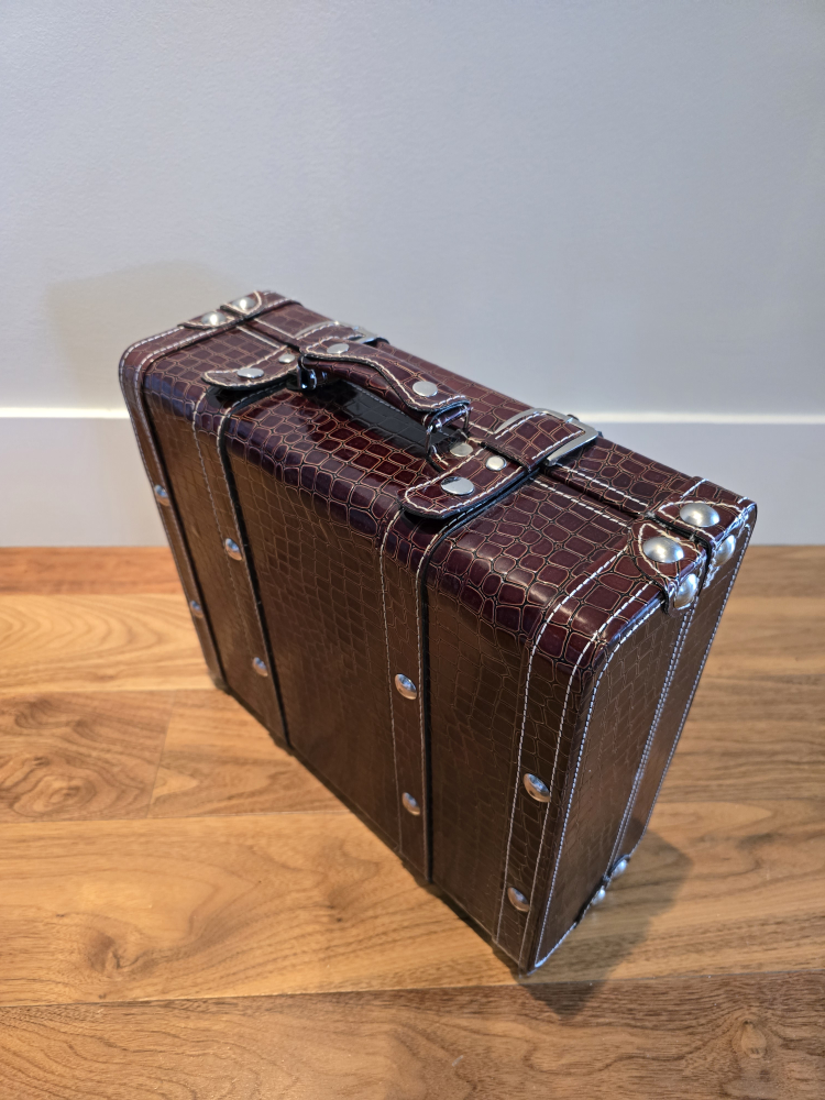 Vintage-Style Crocodile-Print Decorative Trunk