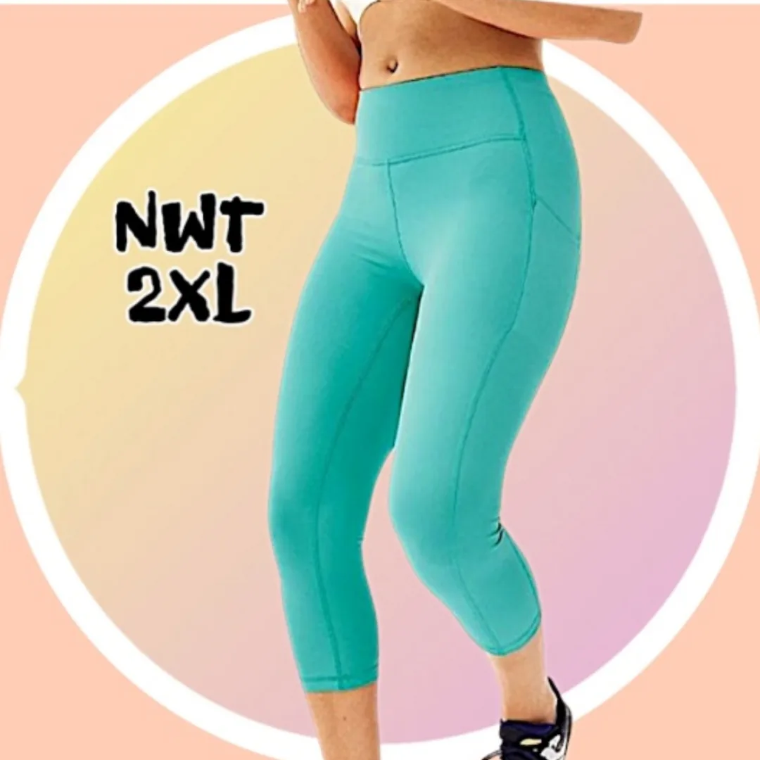 NWT SZ 2XL High Waisted Leggings w 2 Side Pockets image indicator(3)