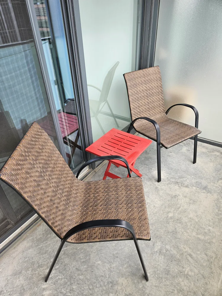 MOVIN OUT SALE - Balcony Patio Set (red table NOT included) thumbnail