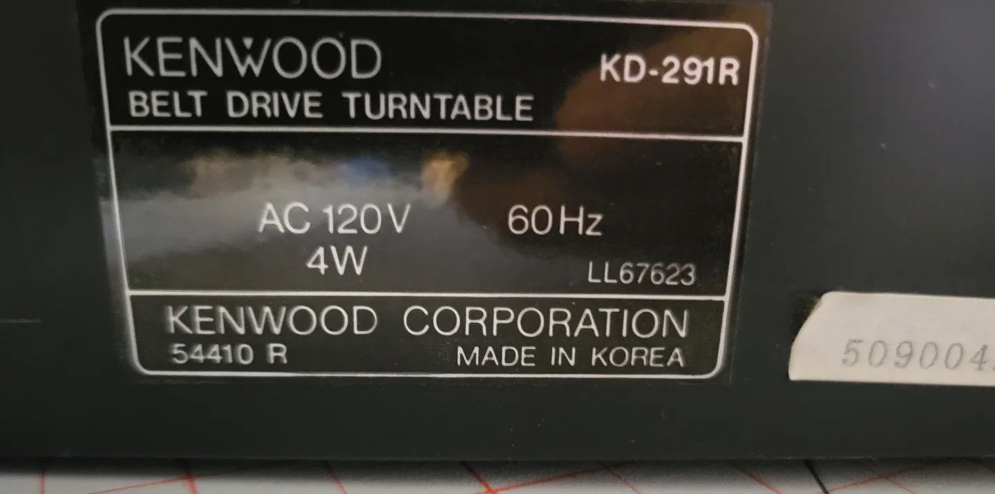 Kenwood KD-291R Belt Drive Turntable image indicator(4)