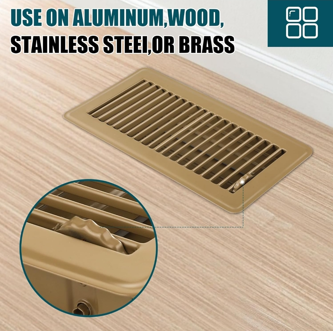 12 Pack Voisen 4" x 10" Floor Vents - Light Brown - photo 5