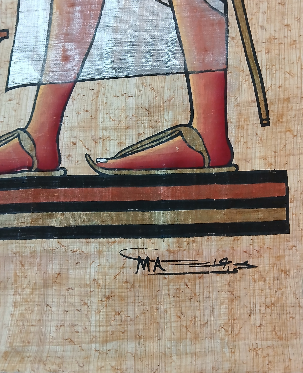 Vintage Papyrus - Ramses II Offering Lotus Flowers to Isis - photo 2