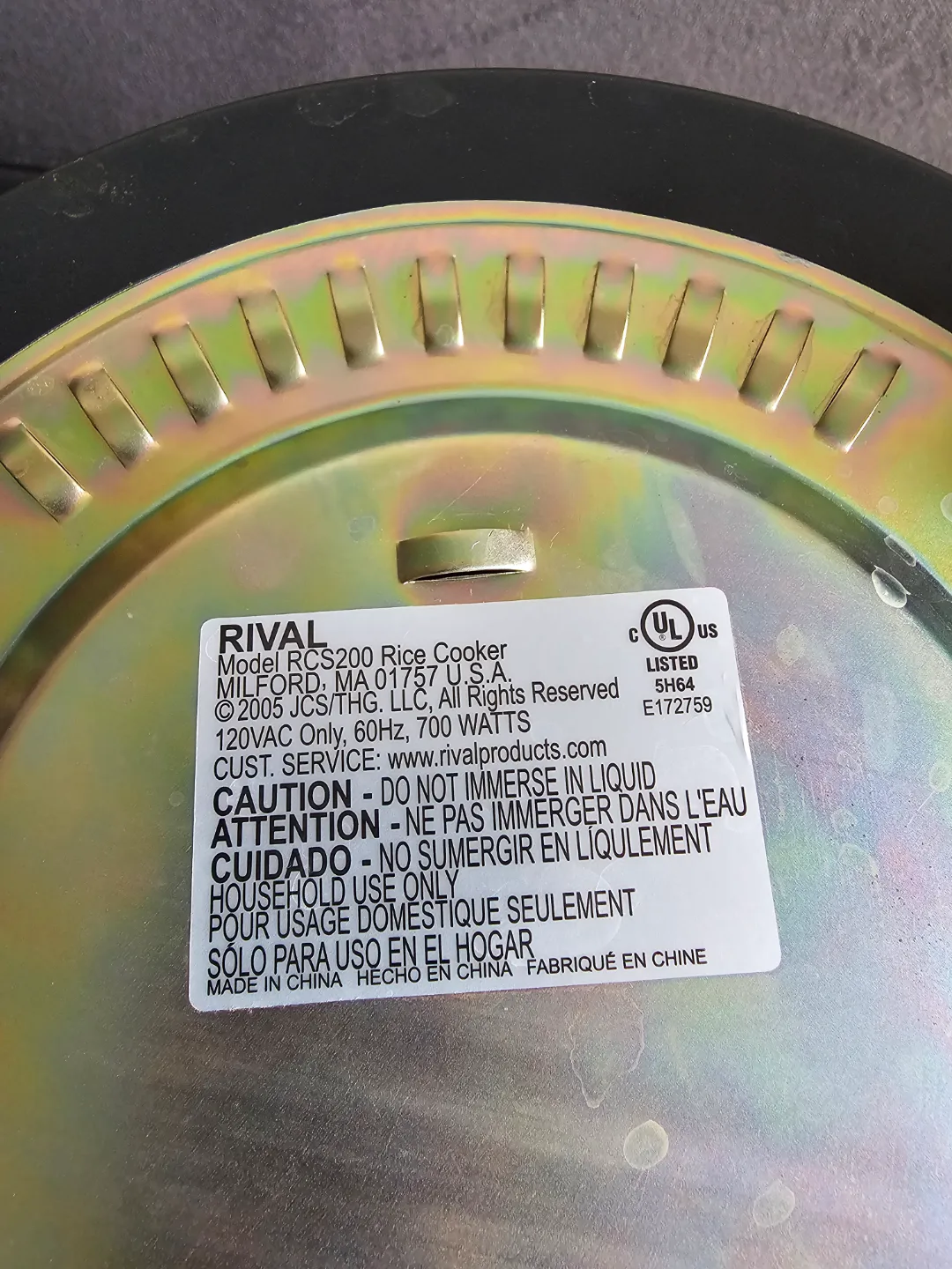 RIVAL Stainless Steel 2-in-1 Steam and Rice Cooker image indicator(5)