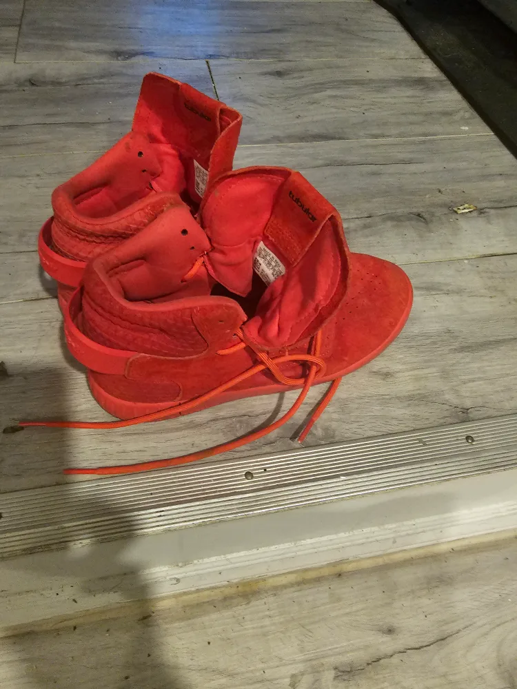 Adidas Yeezy Boost 750 Red Suede High Top Sneakers image indicator(2)