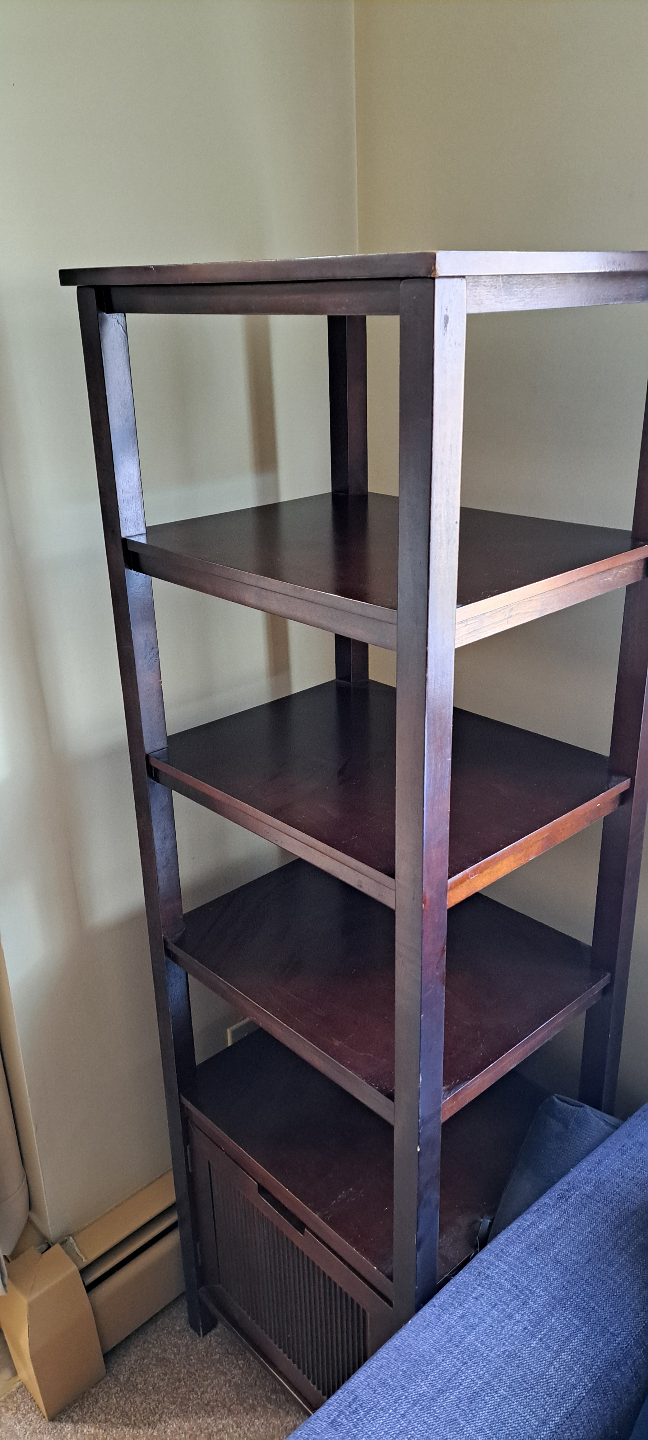 Dark Brown Wooden Shelving Unit with Storage - photo 2