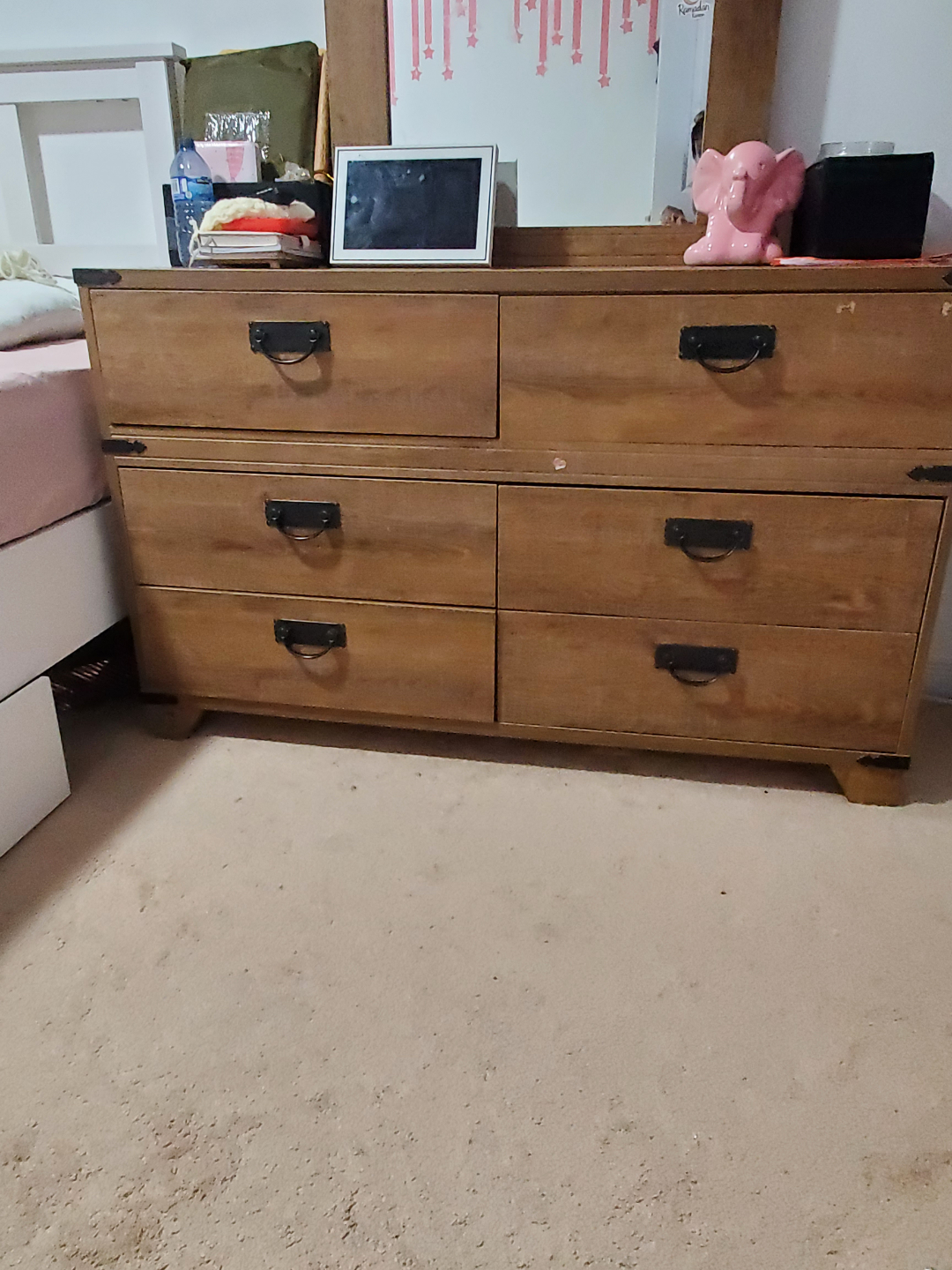 Wooden dresser with mirror - photo 3