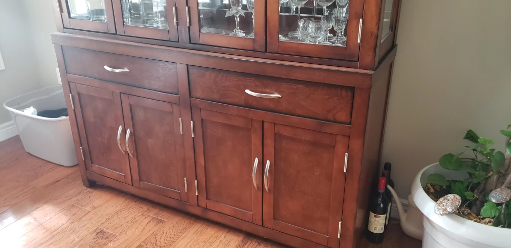 Dark Brown Wood China Cabinet Buffet - photo 3