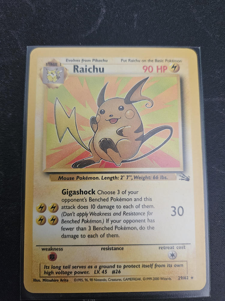 Pokemon Card - Raichu - (29/62) - Base Set