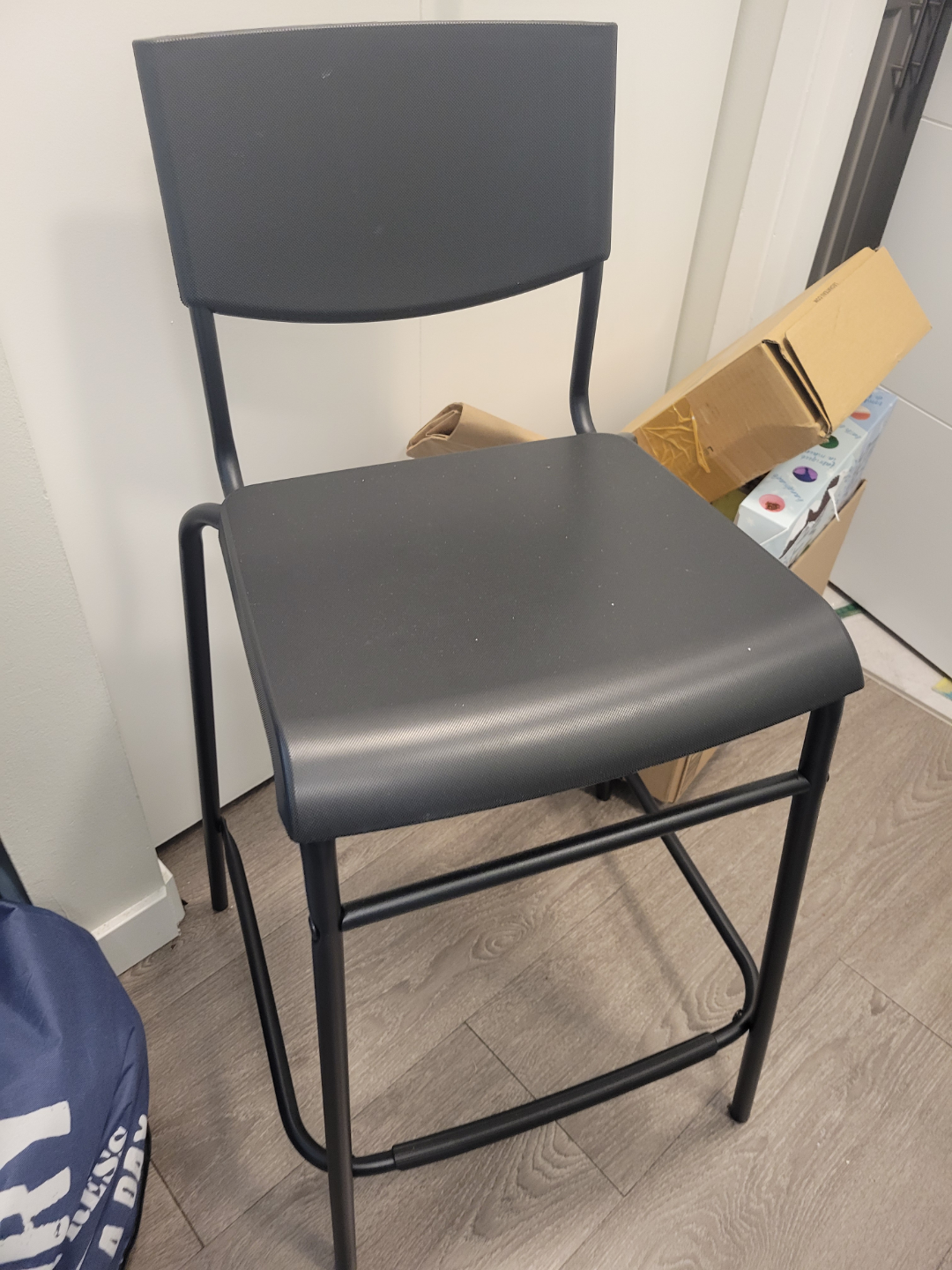 Black Plastic Counter Stool