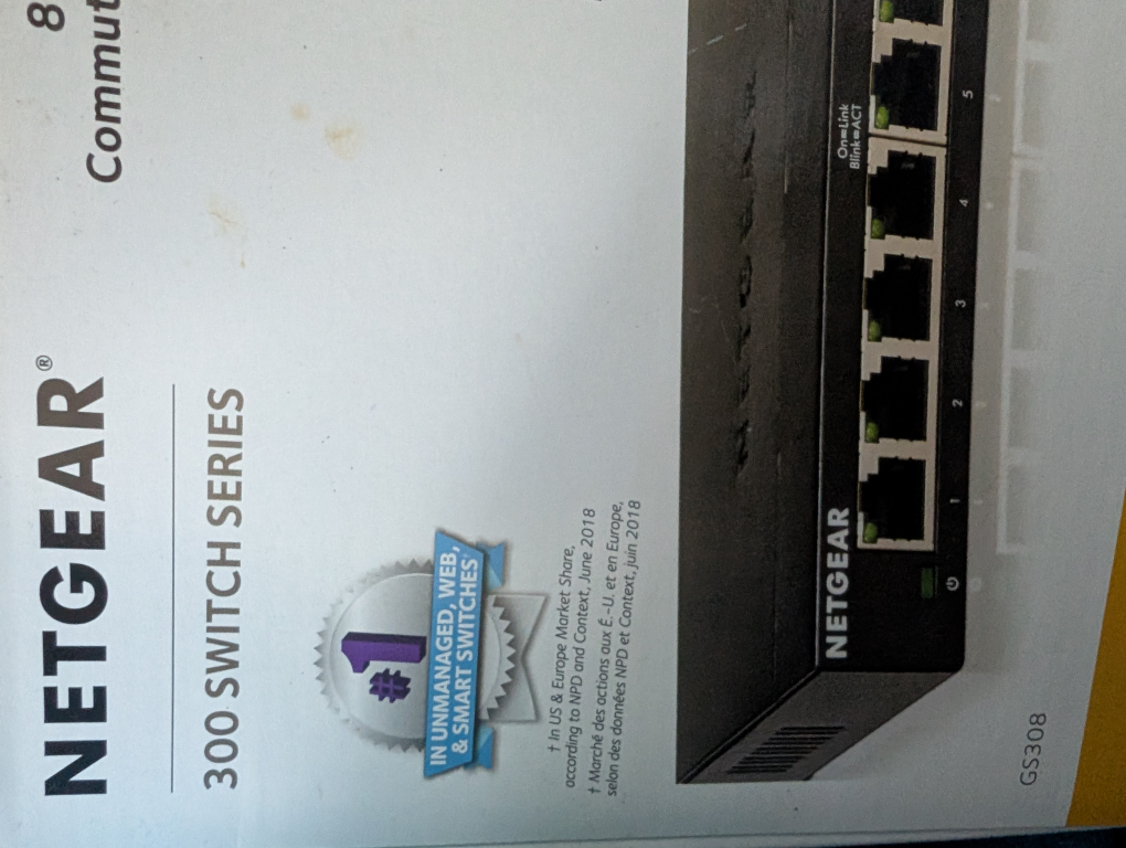 NETGEAR GS308 8-Port Gigabit Ethernet Unmanaged Switch
