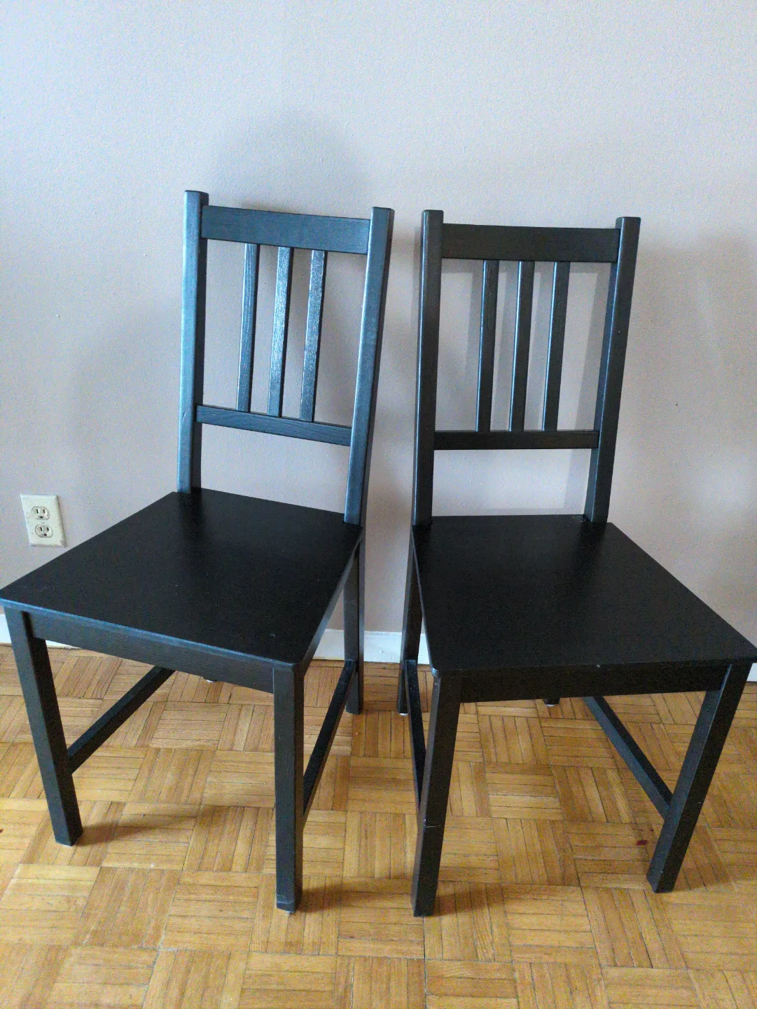 Pair of IKEA STEFAN Black Dining Chairs thumbnail
