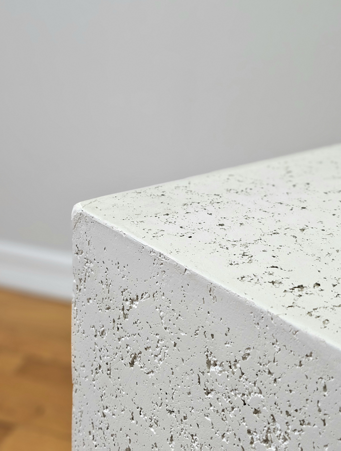 CB2 Ivory Concrete Side Table - photo 3