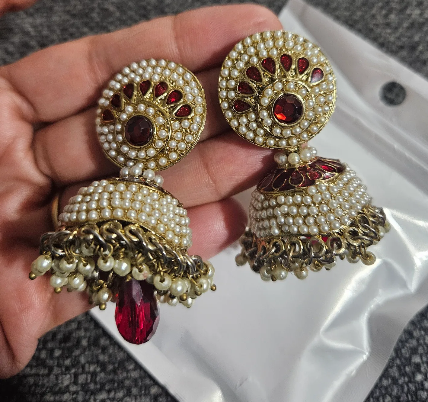 Set of 3 Pairs of Jhumka Earrings thumbnail