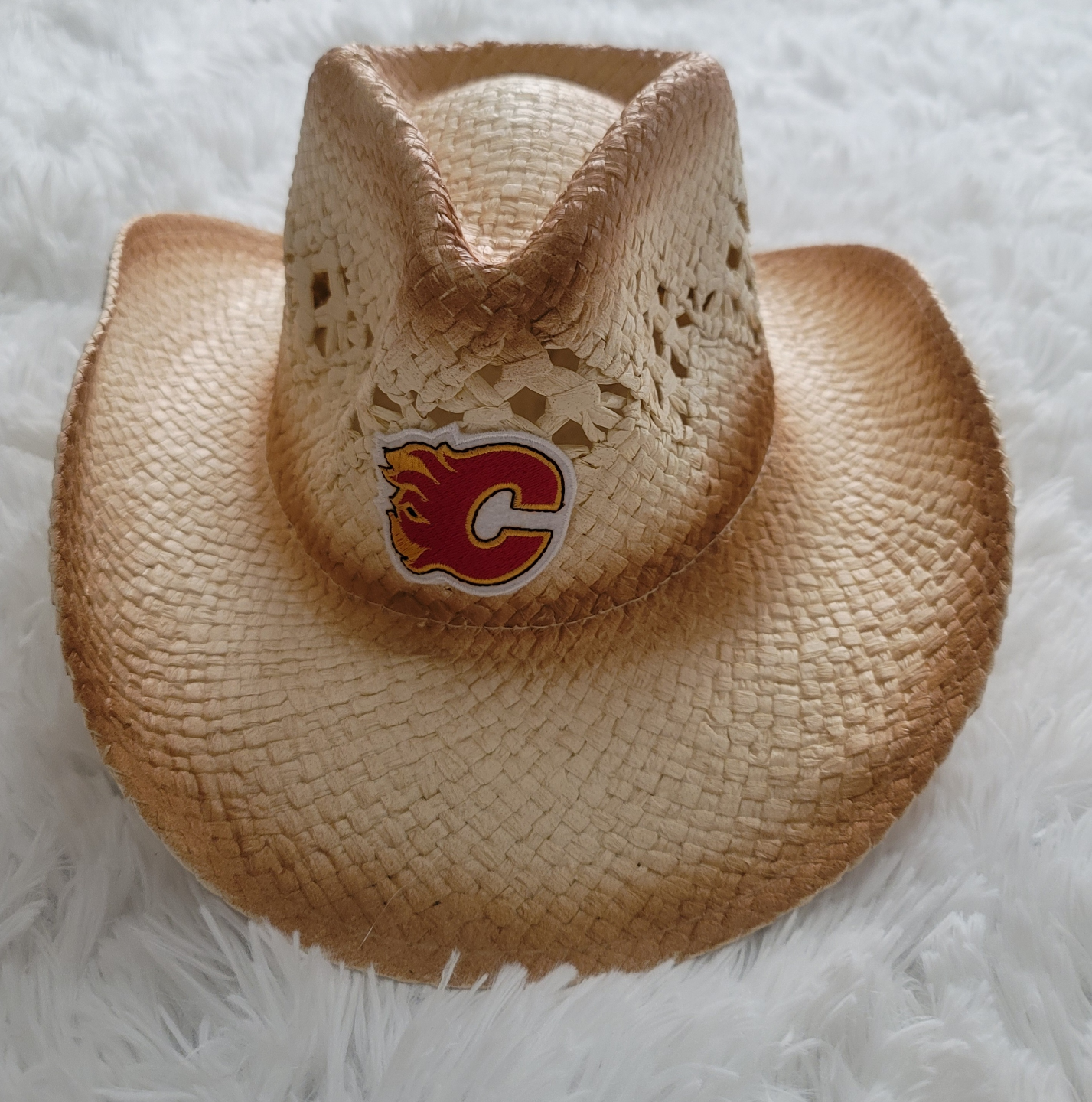 Calgary Flames Straw Cowboy Hat
