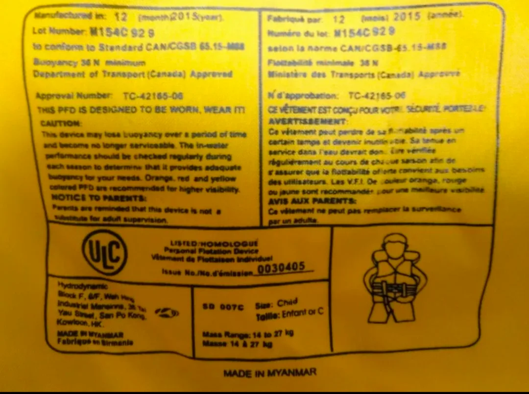 NEW Child's PFD/Life Jacket image indicator(3)