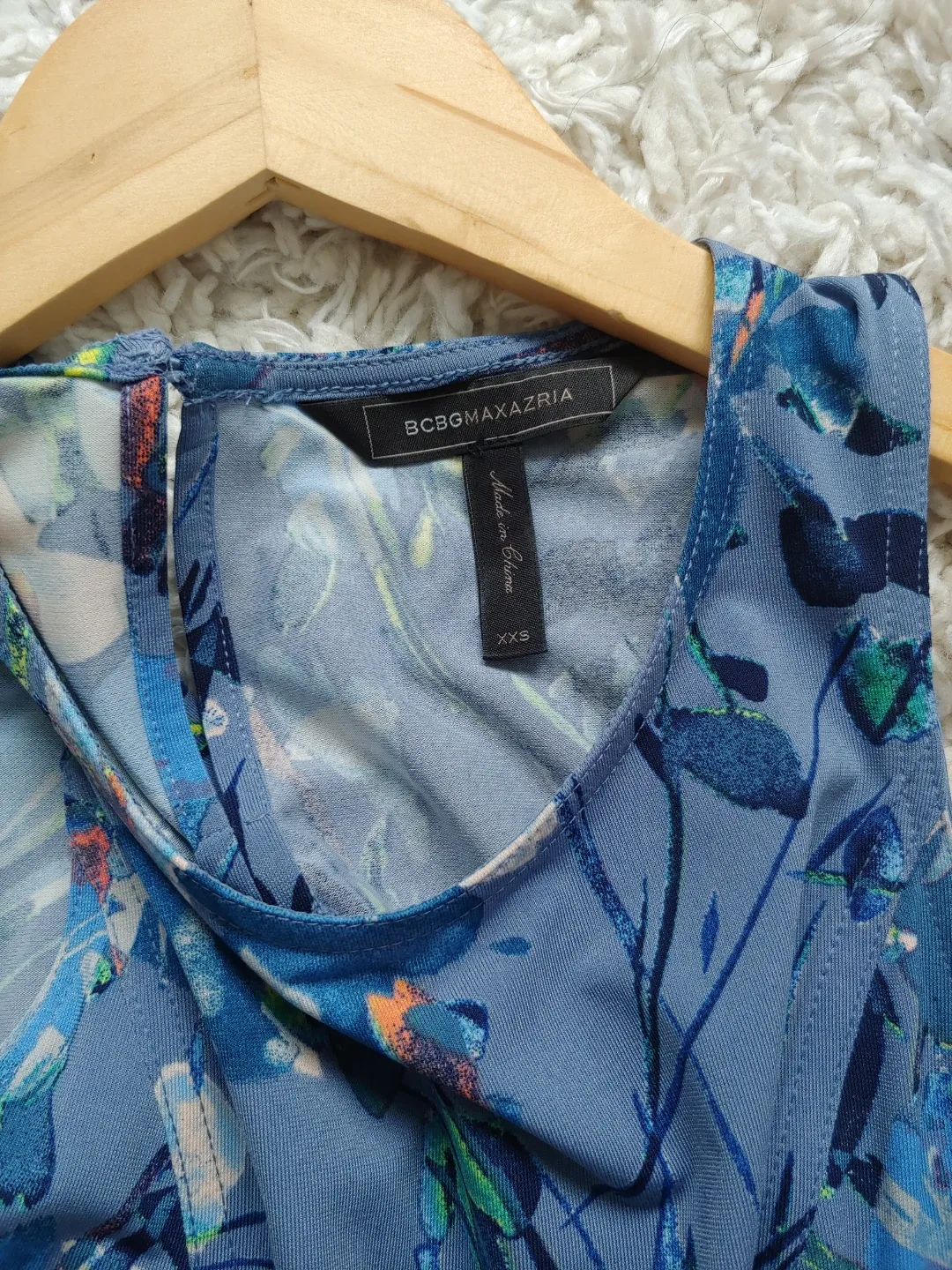 BCBGMAXAZRIA Blue Floral Dress, XXS image indicator(3)