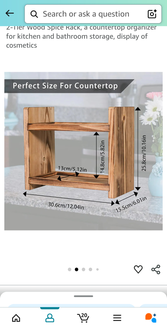 2-Tier Wooden Spice Rack Organizer - photo 2