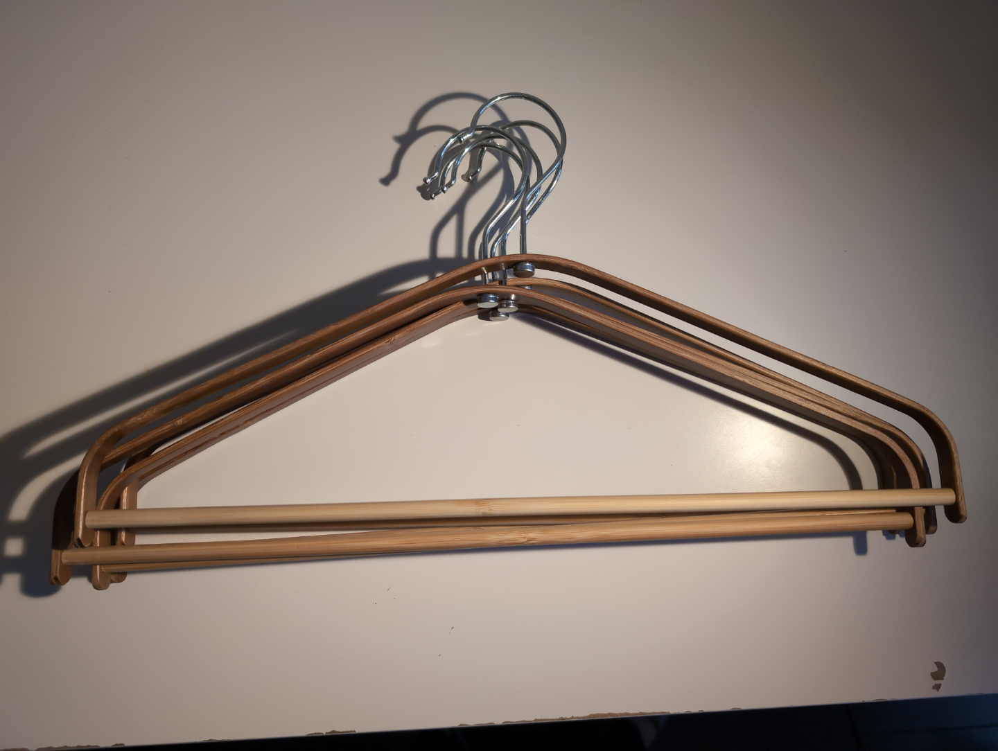 Wooden Hangers with Bar( Set of 18 total)