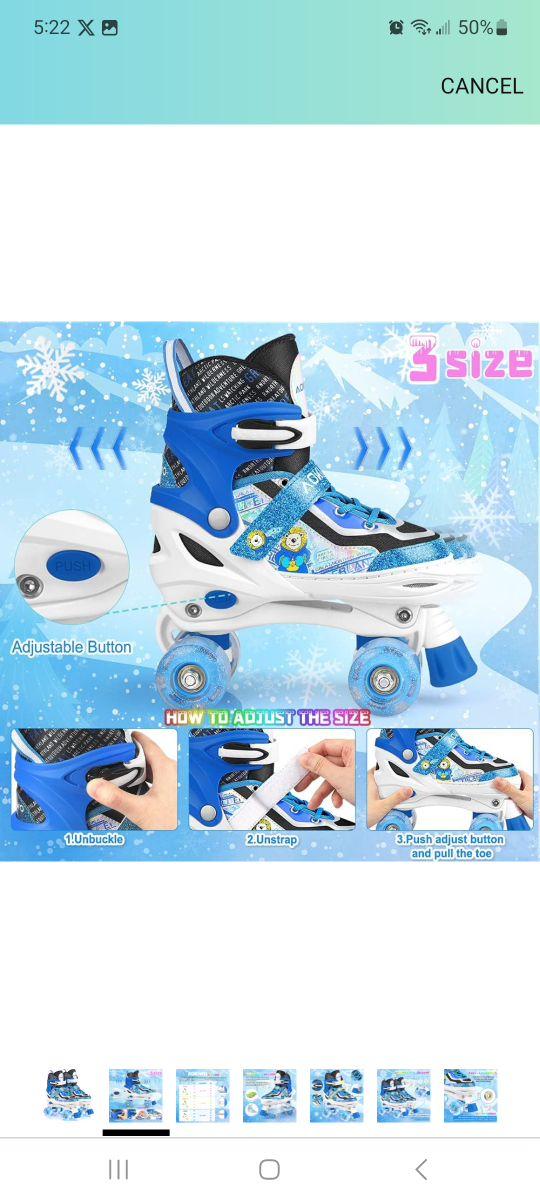 Roller Skates for Kids - Size Adjustable, Light-Up Wheels - photo 2