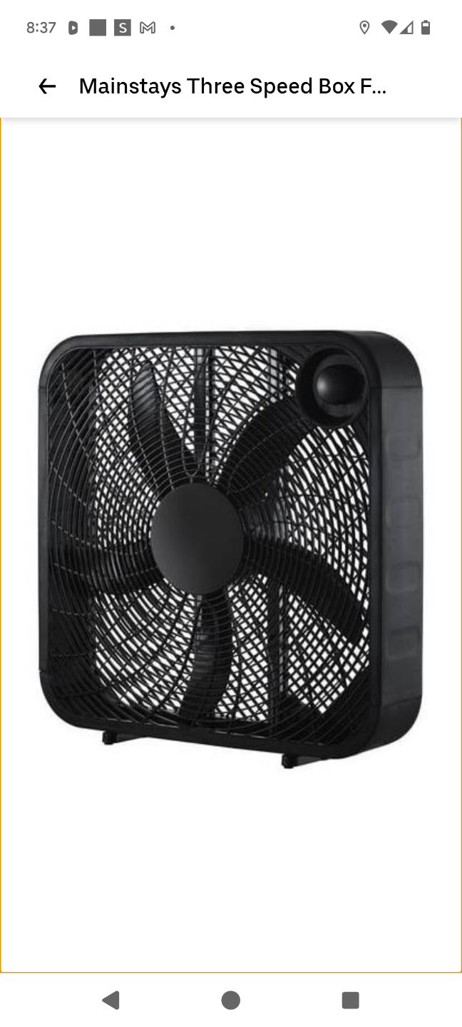 Mainstays Three-Speed Box Fan
