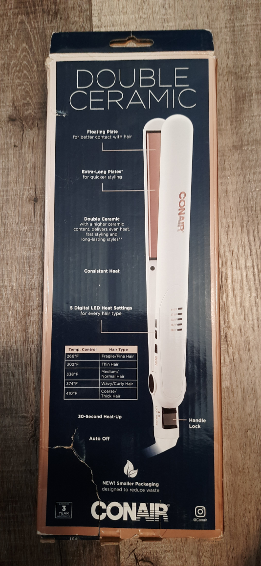 Conair Double Ceramic 1-Inch Flat Iron Hair Straightener