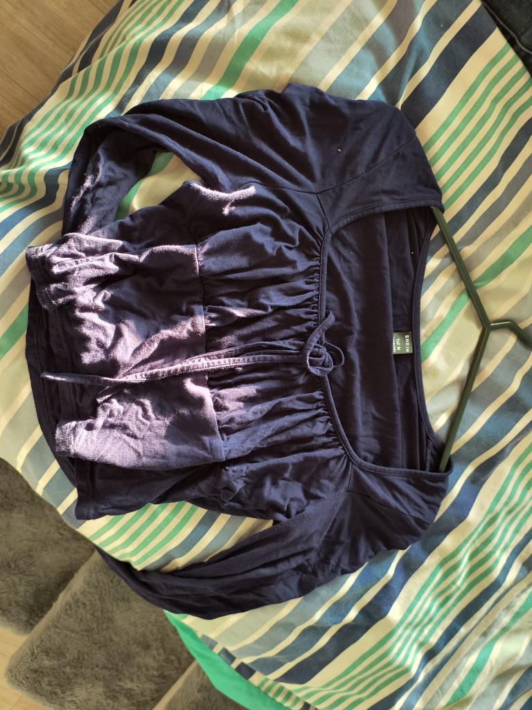 SHEIN Navy Blue Long Sleeve Cropped Top - photo 3