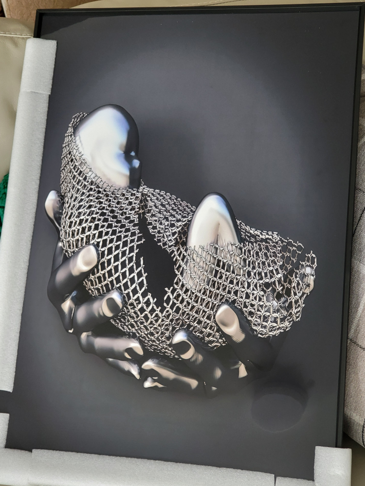 3d abstract Wall Art - Silver Sculpture Print - photo 2