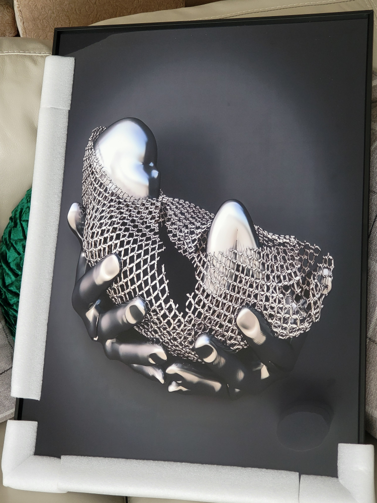 3d abstract Wall Art - Silver Sculpture Print - photo 3