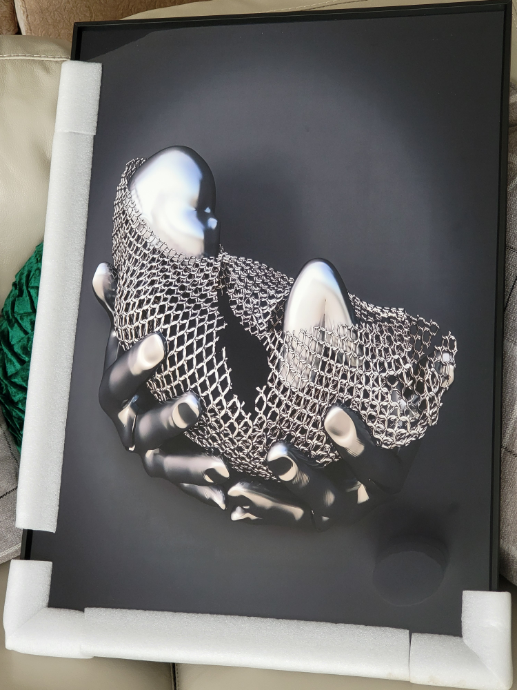3d abstract Wall Art - Silver Sculpture Print - photo 4