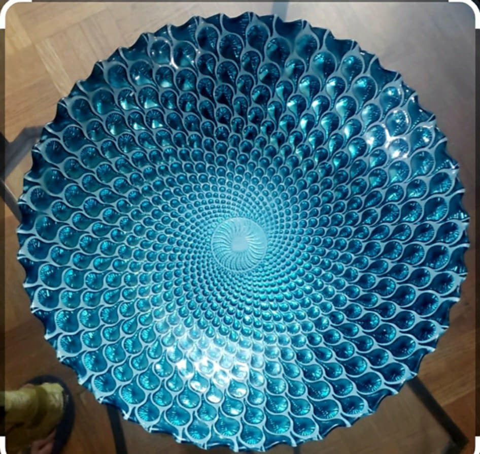 Stunning Teal/peacock blueGlass Decorative Bowl - photo 3
