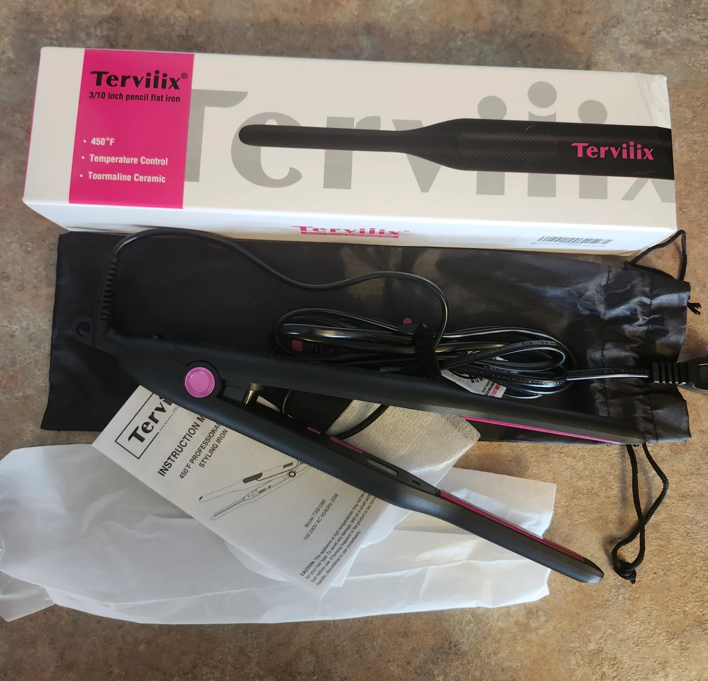 Terivilix 3/10 inch Pencil Flat Iron - New in Box image indicator(2)