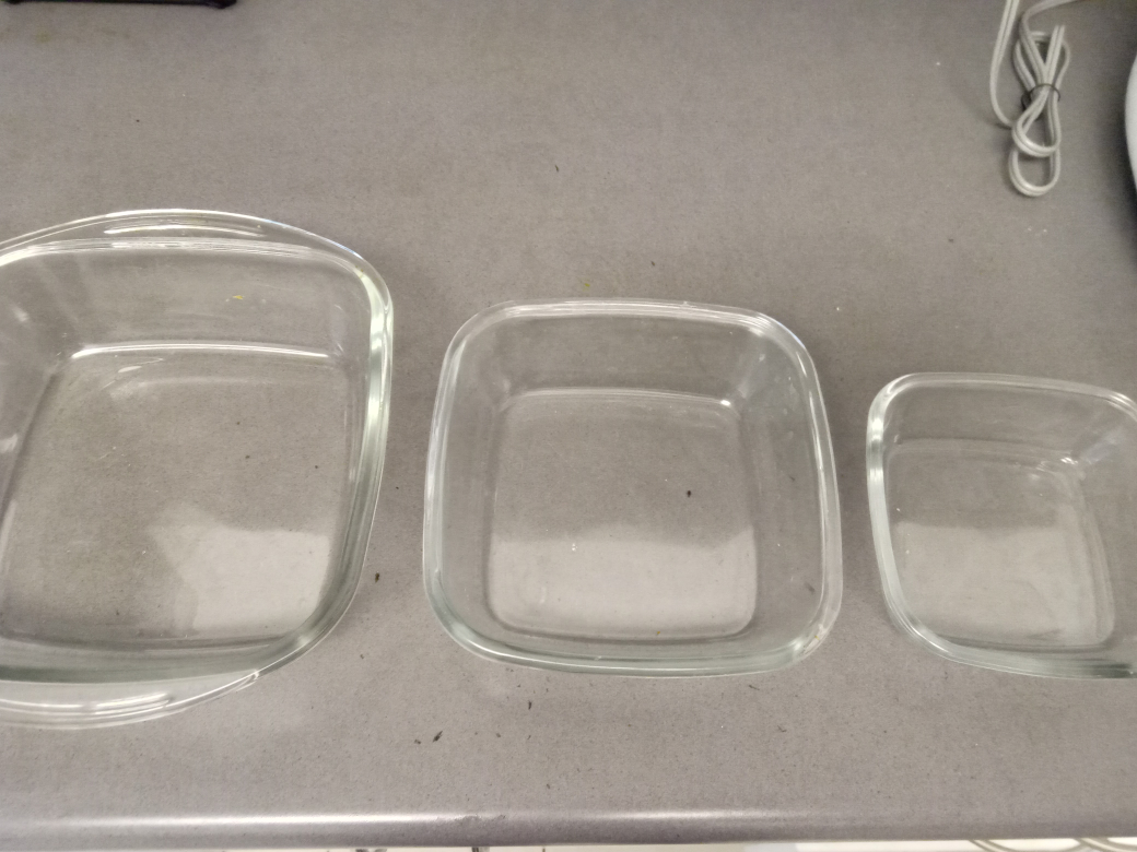 Set of 3 Glass oven Baking Dishes