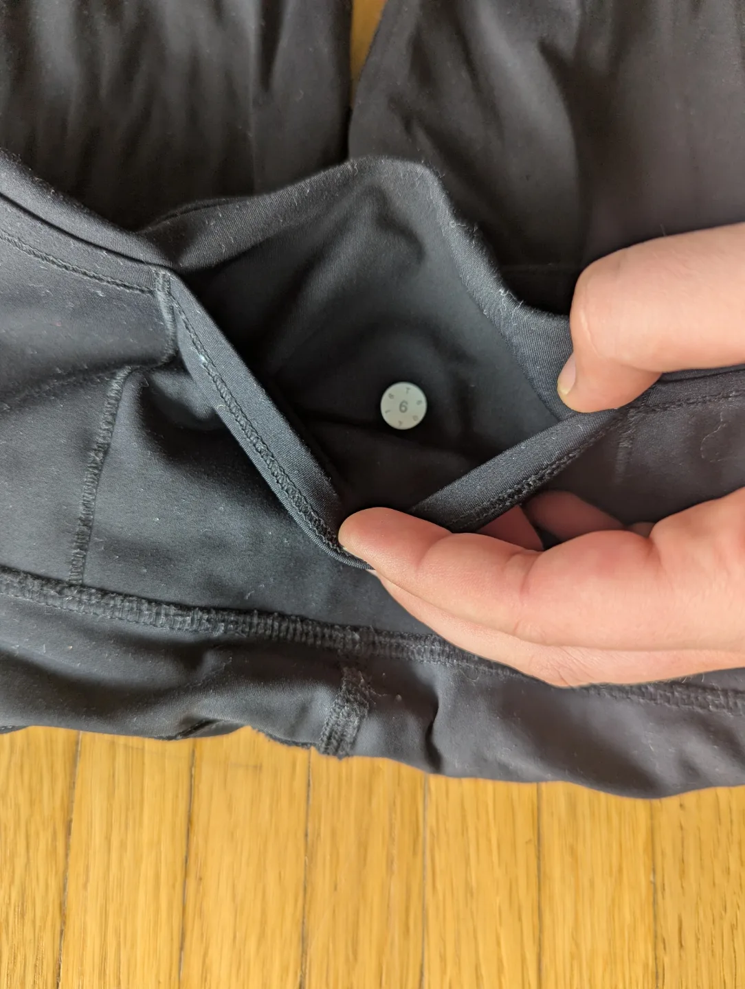 Lululemon Black Fast and Free 7/8 Leggings - Size 6 image indicator(4)