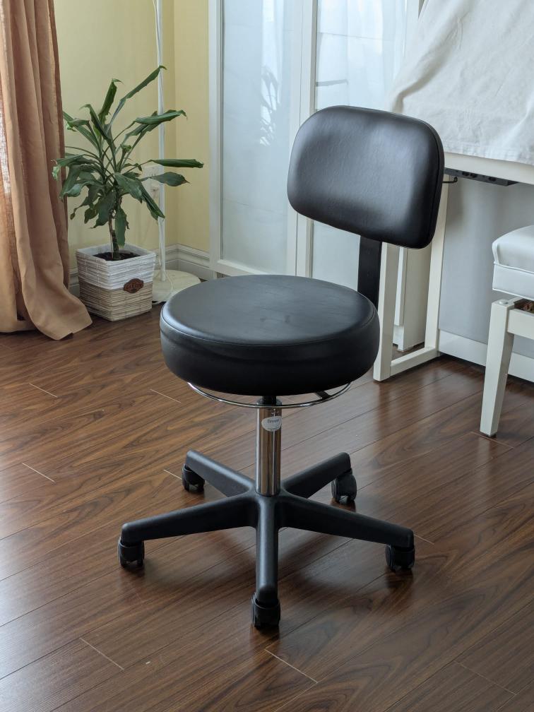 Black Circular Rolling Office Chair / Medical Office Chair