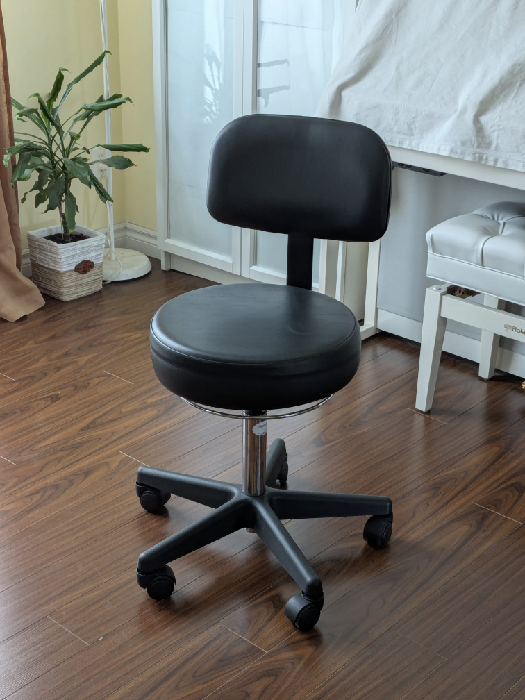 Black Circular Rolling Office Chair / Medical Office Chair - photo 3