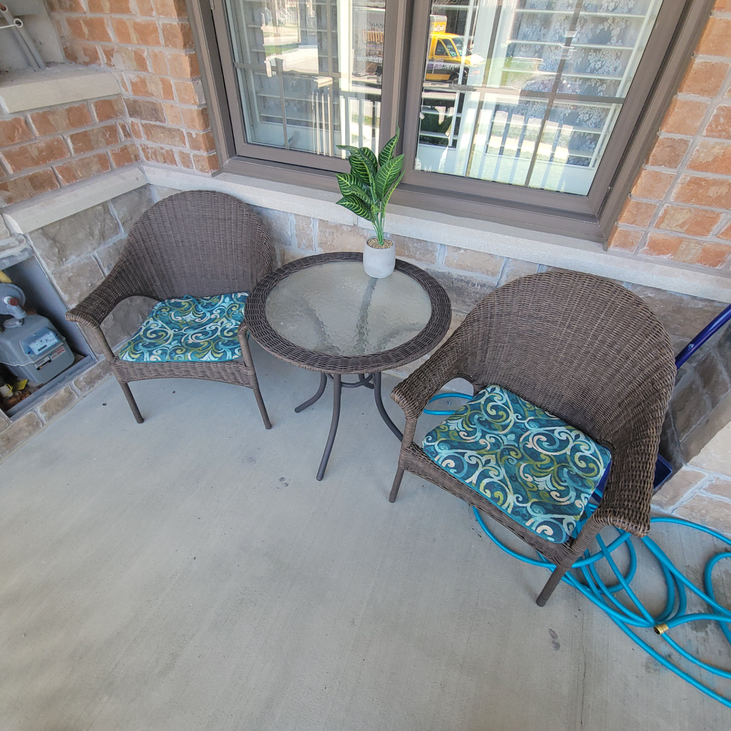Wicker Patio Chairs and Table Set