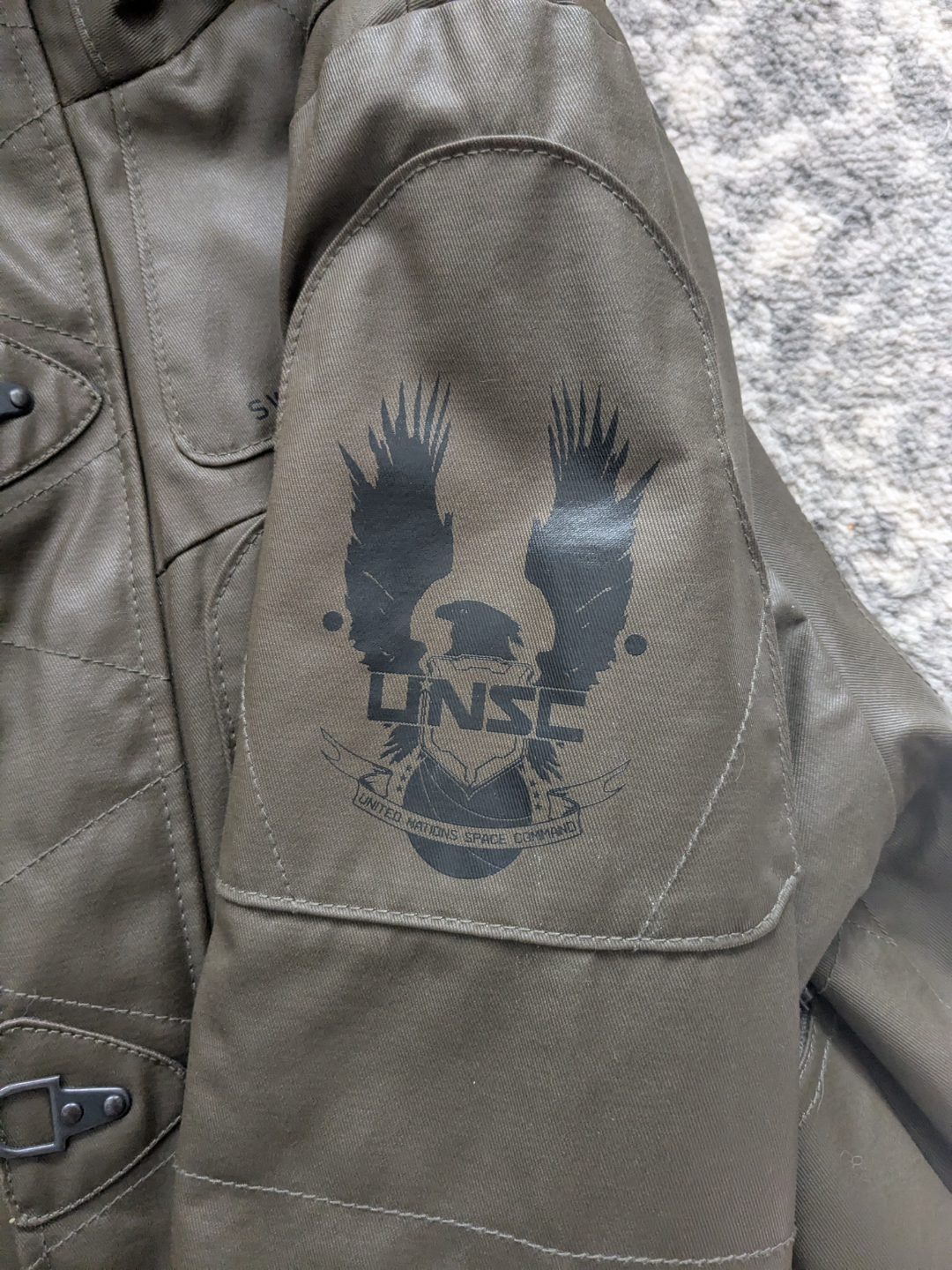 Xbox Halo UNSC Deck Crew Olive Green Hooded Jacket - photo 4