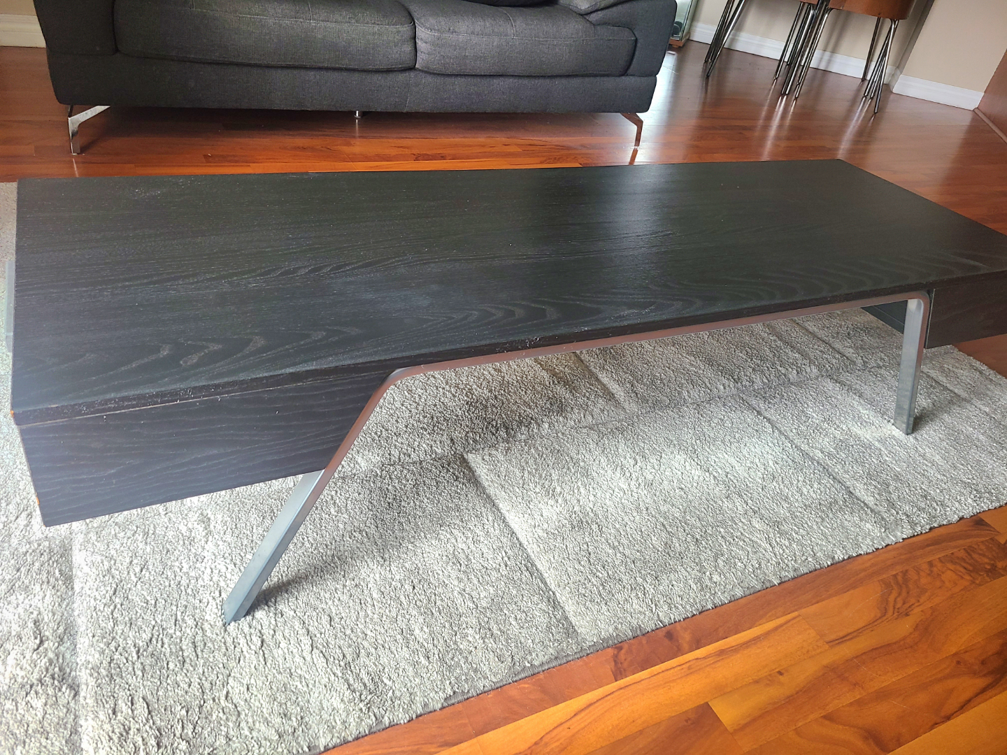 Modern Black Coffee Table with Metal Legs - photo 2