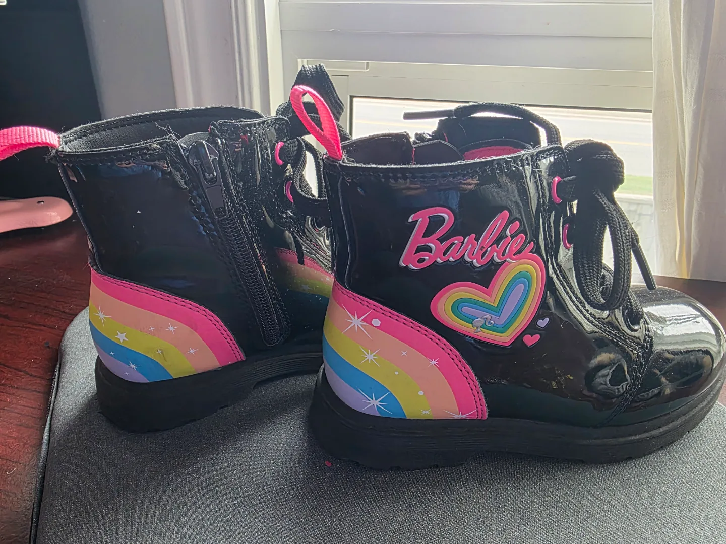 like new Girls' Size 10 Barbie Patent Leather Boots image indicator(2)