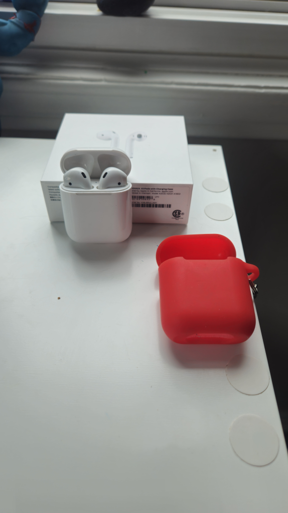 Apple AirPods (2nd gen) with Charging Case & Red Silicone Case - photo 2
