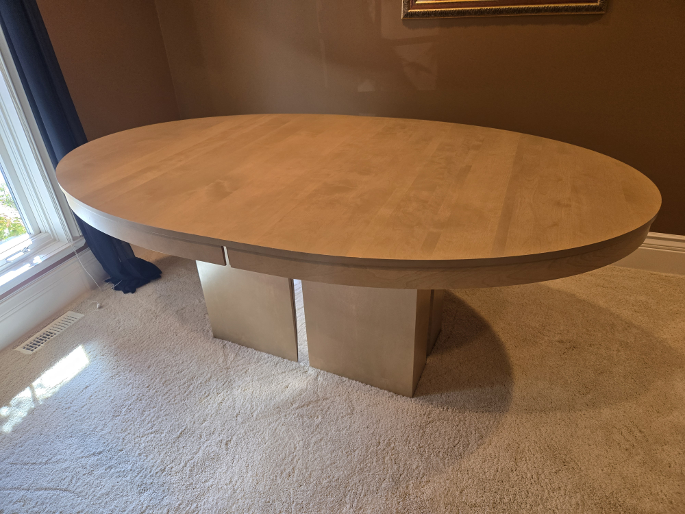 Oval Dining Table and Four Mustard Yellow Chairs - photo 5